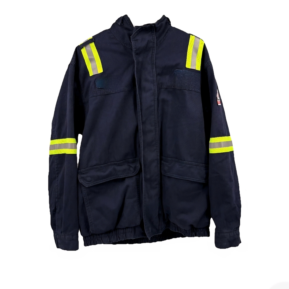 Bulwark FR Navy Jacket Reflective Stripe XL High Visibility Trucker construction